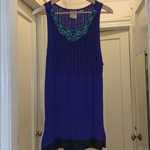 Anthropologie tank with beaded neckline - L